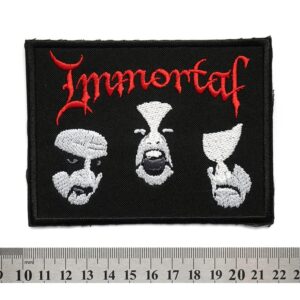Метъл нашивка Immortal Logo Portraits с червено лого и лица
