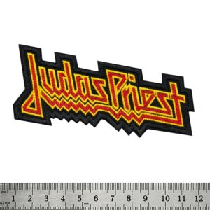 Рок нашивка Judas Priest Logo с червена и жълта бродерия