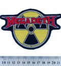 Метъл нашивка Megadeth Radioactive Logo с жълта бродерия и червено лого