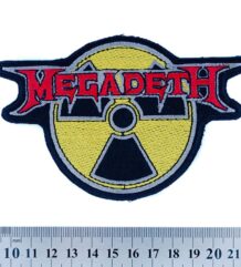 Метъл нашивка Megadeth Radioactive Logo с жълта бродерия и червено лого