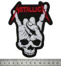 Метъл нашивка Metallica Skull Sign of the Horns с бродиран череп