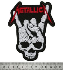 Метъл нашивка Metallica Skull Sign of the Horns с бродиран череп