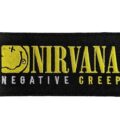 Оригинална бродирана гръндж нашивка Nirvana – Negative Creep с жълто лого