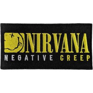 Оригинална бродирана гръндж нашивка Nirvana – Negative Creep с жълто лого