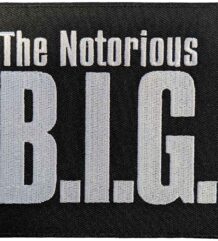 Квадратна нашивка The Notorious B.I.G. Logo с бяла бродерия
