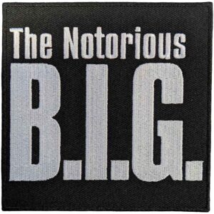 Квадратна нашивка The Notorious B.I.G. Logo с бяла бродерия