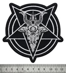 Метъл нашивка Leviathan Cross Baphomet с козел и символа на Левиатан