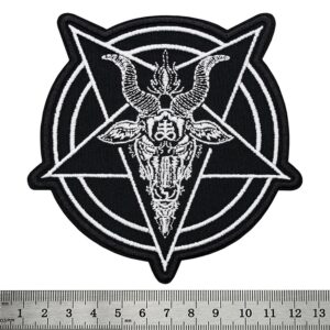 Метъл нашивка Leviathan Cross Baphomet с козел и символа на Левиатан