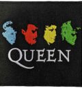 Квадратна рок нашивка Queen Hot Space с цветни силуети