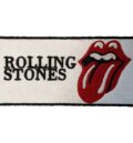 Бродирана рок нашивка Rolling Stones Logo White с червен език