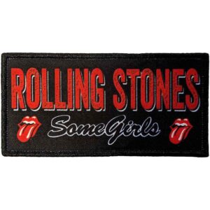 Правоъгълна рок нашивка Rolling Stones Some Girls с червен надпис