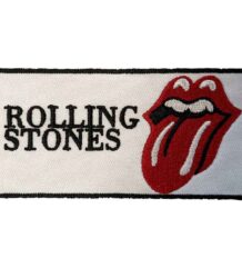 Бродирана рок нашивка Rolling Stones Logo White с червен език