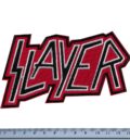 Метъл нашивка Slayer Logo червена бродерия с бял контур