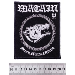 Метъл нашивка Watain Black Metal Militia с вълча глава