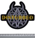 Метъл нашивка Disturbed Logo & Symbol с жълта и сива бродерия