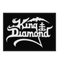 Правоъгълна бродирана метъл нашивка с бялото лого на King Diamond на черен фон