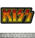 Бродирана рок нашивка Kiss Logo с преливащи цветове от червено към жълто