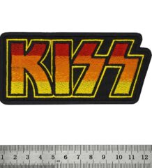 Бродирана рок нашивка Kiss Logo с преливащи цветове от червено към жълто