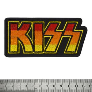 Бродирана рок нашивка Kiss Logo с преливащи цветове от червено към жълто
