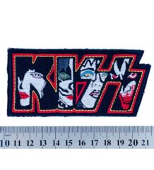 Бродирана рок нашивка Kiss Logo с лицата на музикантите