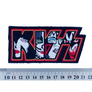 Бродирана рок нашивка Kiss Logo с лицата на музикантите