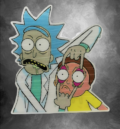 Голям здрав и качествен 3D стикер Rick and Morty