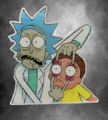 Голям здрав и качествен 3D стикер Rick and Morty