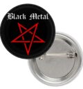 Значка Black Metal с червен Пентаграм