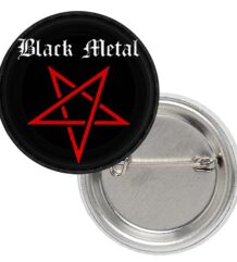 Значка Black Metal с червен Пентаграм