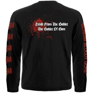 Мъжка памучна тениска с дълъг ръкав Death Scream Bloody Gore - Hover Image