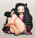 Аниме стикер с Nezuko Demon Slayer хентай