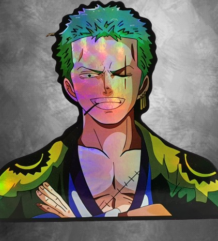 Zoro ONE PIECE стикер с холограмен ефект