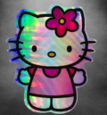 Hello Kitty качествен стикер с холограмен ефект