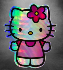 Hello Kitty качествен стикер с холограмен ефект