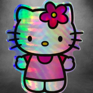 Hello Kitty качествен стикер с холограмен ефект