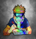 Naruto забавен холограмен аниме стикер