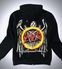 Гръб на черен метъл суичер с цип Slayer с масивна щампа орел и пентаграм