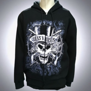 Мъжки суичер с цип Guns N' Roses Skull черен памук - Hover Image