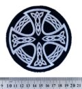 Рок нашивка Келтски кръст Celtic Cross с бяла бродерия на възли
