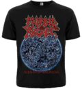 Предна част на черна метъл тениска Morbid Angel с детайлна щампа Altars of Madness