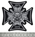 Рокерска нашивка за елек Motorhead с железен кръст и години 1975-2015