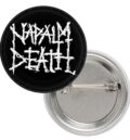 Значка на Napalm Death с бяло лого надпис