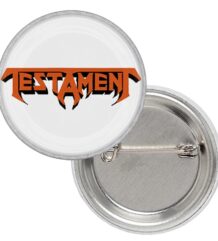 Значка на Testament с надписа в оранжево