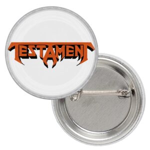 Значка на Testament с надписа в оранжево