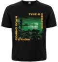 Лице на черна метъл тениска на Type O Negative със зелена щампа на Бруклинския мост
