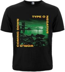 Лице на черна метъл тениска на Type O Negative със зелена щампа на Бруклинския мост