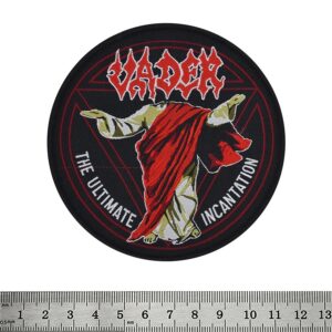 Кръгла бродирана метъл нашивка на Vader с мотив от албума The Ultimate Incantation