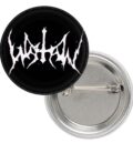 Значка на Watain с надписа в бяло