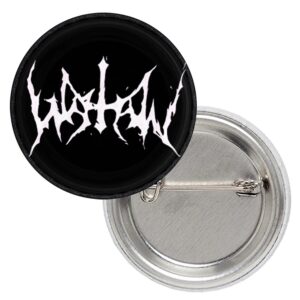 Значка на Watain с надписа в бяло