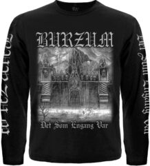 Черна мъжка тениска с дълъг ръкав Burzum с щампа на албума Det Som Engang Var и надписи на ръкавите